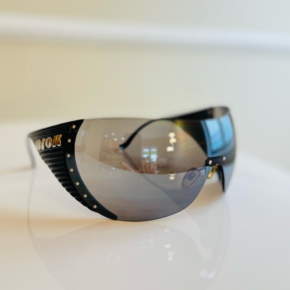 NWT🖤 VINTAGE DIOR Ski OVERSIZE BLACK RIMLESS SUNGLASSES - Picture 11 of 11